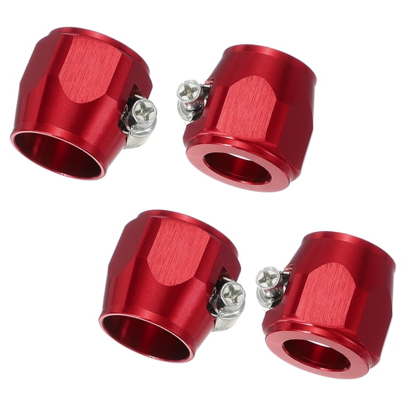 4pcs 10AN Hose Finisher Clamp Aluminium Alloy Fuel Line Hose Clips, Red