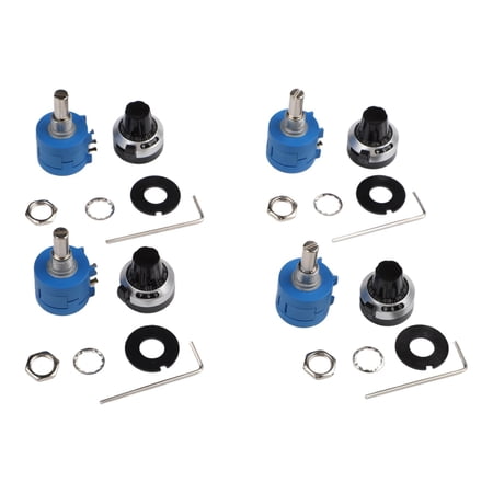 4pcs 10K Ohm Wirewound Rotary Potentiometer 3590S-2-103L, Multi-Turn Variable Resistor with for DIAL Knobs, +/-0.25% Linearity for Electronic Projects