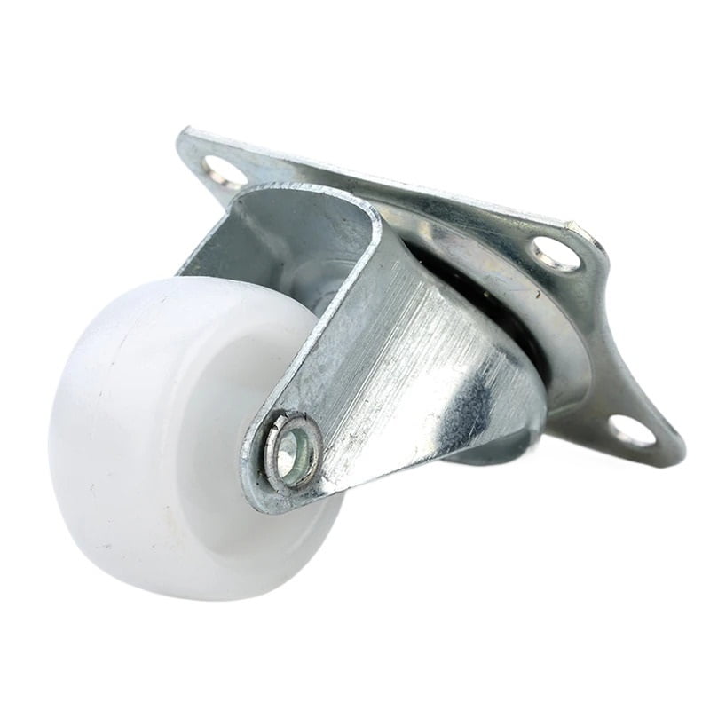 4pcs 10KG Universal Swivel Casters 1" Furniture Wheel Castor White PP Nylon Dual Roller Wheel For Platform Trolley Chair ,Wear-Resistant