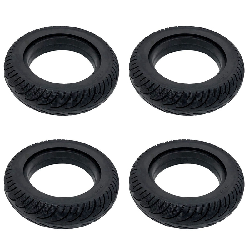 4pcs 10X2.5 Black Solid Tire for Electric Scooter Folding E-Bike Widened Tyre Rubber Non-Inflation Electric Scooter Tire
