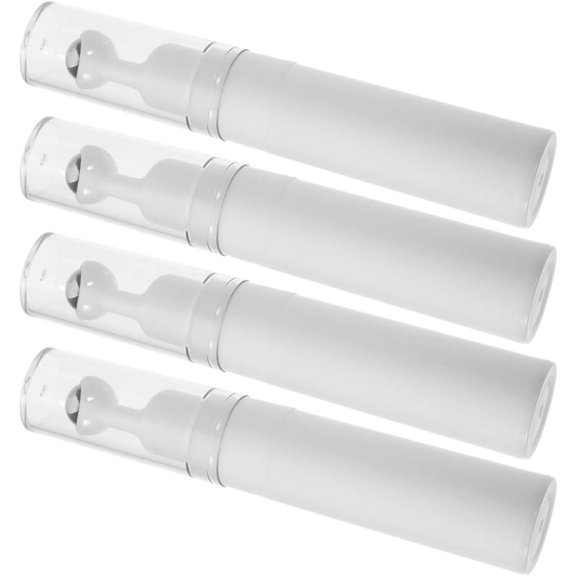 4pcs 10ml Glass Roll on Bottles Set for Eye Cream Refillable Rollerball Containers with Metal Ball, Portable Travel Essential Oil and Serum Massage Bottles
