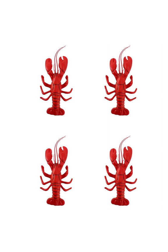 4pcs 12 x 5 Inch Big Lobster Model for Dispaly Artificial Marine Animals Decoration