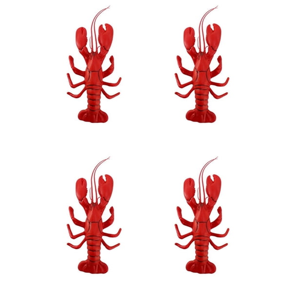 4pcs 12 x 5 Inch Big Lobster Model for Dispaly Artificial Marine Animals Decoration