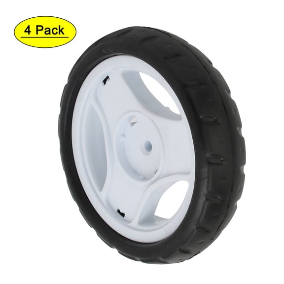 4pcs 125mm Dia Plastic Single Wheel  Pulley Rolling Roller White 6x22mm