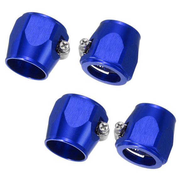 4pcs 12AN Hose Finisher Clamp Aluminium Alloy Fuel Line Hose Clips, Blue
