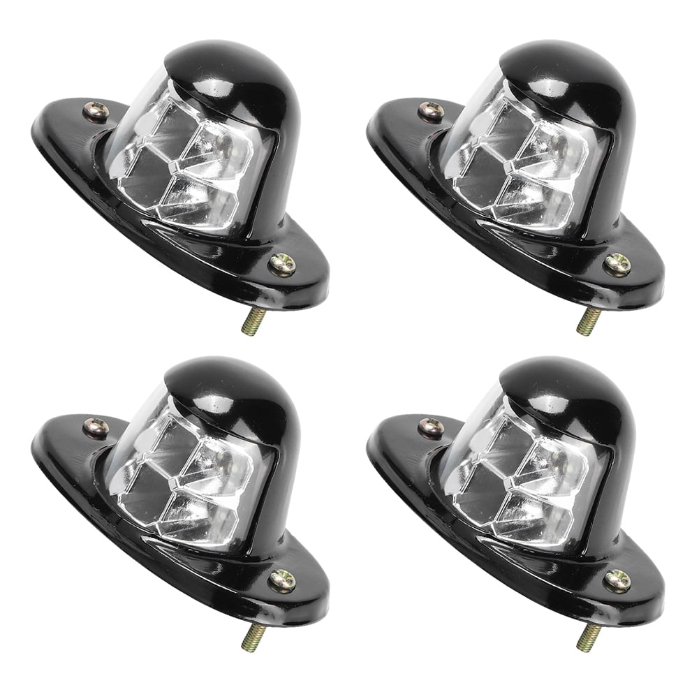 4pcs 12V White 6 LED License Plate Light Wiring Lamp for Car Van Trailer Trucks