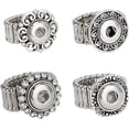 thumbnail image 1 of 4pcs 12mm Snap Buttons Rings Jewelry Adjustable Snap Ring Charms Metal Ring Accessory Snap Interchangeable Alloy Snaps DIY Rings for Women Finger Ring Jewelry Making Supplies, 1 of 7
