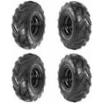 4pcs 145/706 Tubeless Wheel Tires with 6'' Rims 3 Bolt Pattern for