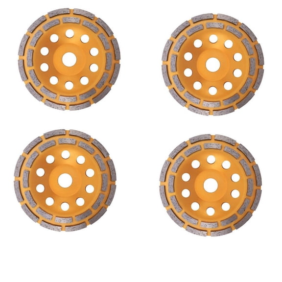 4pcs 150mm 7 Inch Diamond 2 Row Segment Grinding Wheel Sanding Disc Sander Grinder Cup Abrasive Tools 22mm Hole