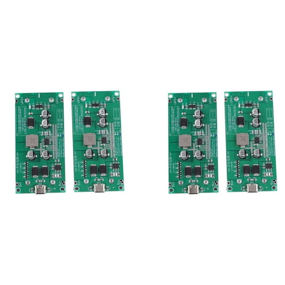 4pcs 15W 3A High Power 18650 Li-Ion Battery Charging Module 12V Charging Board UPS Uninterruptible Power Converter,4 x Type-C 15W 3A 18650 Lithium Battery Charger Module,Green&Black