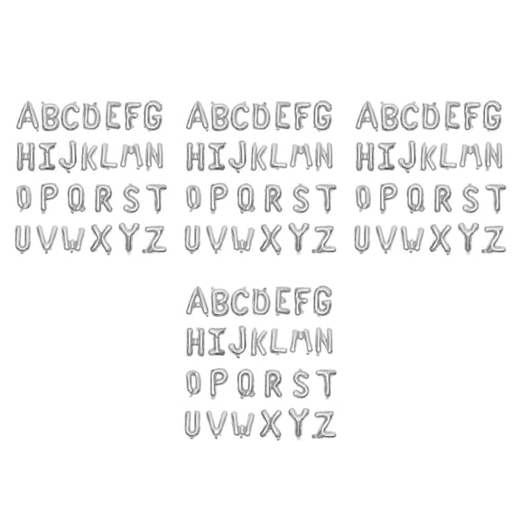 4pcs 16inch Alphabet Foil Balloon A-Z Optional 26 Letters Balloons Birthday Wedding Party Festival Decoration Supplies (Silver)