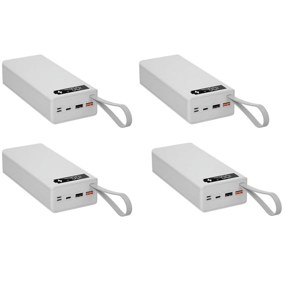 4pcs 16x18650 Battery Storage Box PD QC3.0 Quick Charge DIY Power Bank Box Case 18650 Battery Holder Box White