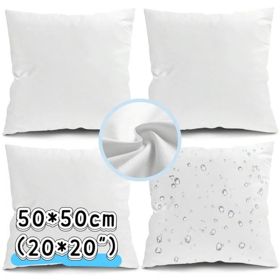 4pcs 18x18"Pillow Inserts, White Waterproof FabricPillow Forms Soft Microfiber Filled, Pillow Inserts