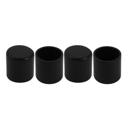 4pcs 19mm Inner Dia Pipe Tube Insert Chair Leg Cap Black Tubing Plug