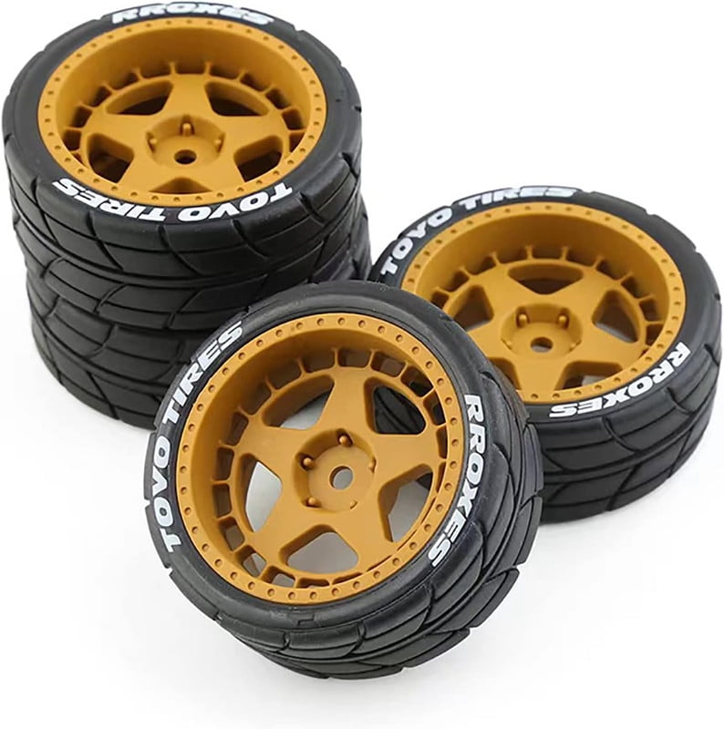 4 Uds 70MM/75MM 1/10 RC todoterreno Buggy coche neumáticos de goma neumáticos de rueda delantera para Tamiya TT01 TT02 XV01 LC RACING PTG-2 HSP HPI - AliExprs 26