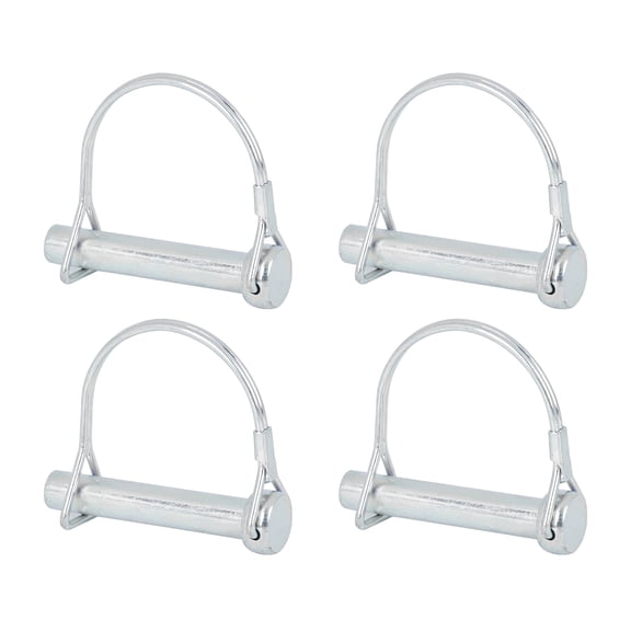 4pcs 2.17" x 0.39" 55 x 10mm Car Boat Arch D Shape Trailer Shaft Locking Pin Safety Coupler Pin Silver Tone
