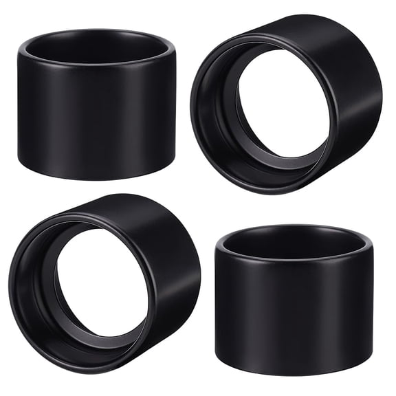 4pcs 2.2x1.6 Inch Light Socket Shade Ring Black Lamp Shade Collar Ring 1.8 Inch Ring for Lock E26 E27 Ceramic/Porcelain Socket Accessory Home Lamps Supplies Colorful DIY