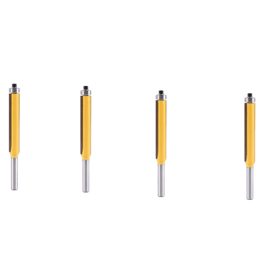 4pcs 2 Inch Height Extra Long Flush Trim Router Bit 1/4 Inch x 3/8 Inch Woodworking Milling Cutter for Wood DIY Tool