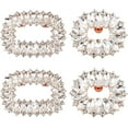 thumbnail image 1 of 4pcs 2 Styles Rhinestone Crystal Shoe Clips Rectangle Crystal Shoe Buckles Oval Wedding Shoe Clips Metal Shoe Clips Sparkling Shoes Buckles for Women Wedding Party Shoe Decor Light Gold, 1 of 6
