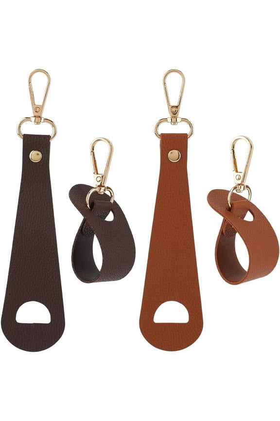 4pcs 2 colors Imitation Leather Hat Clips with Alloy Swivel Clasp Mixed color 180mm 2pcs/color Imitation Leather