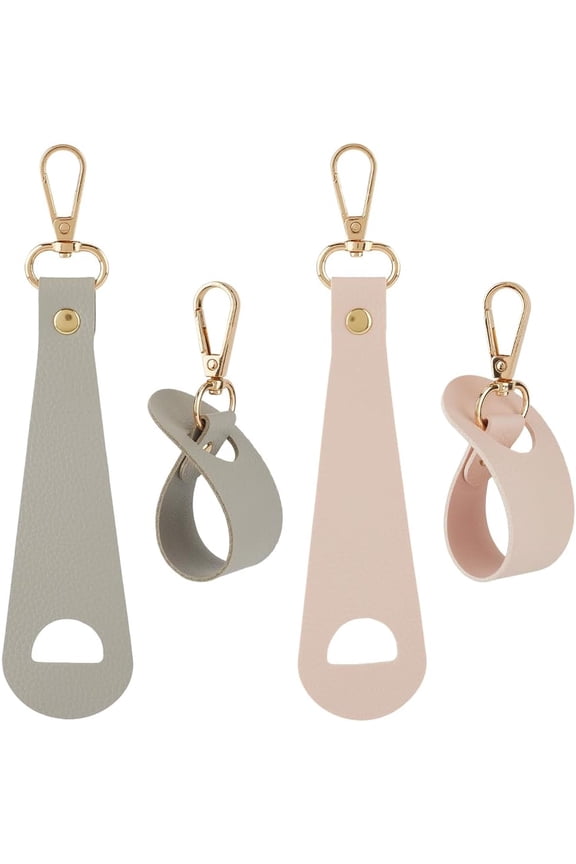 4pcs 2 colors Imitation Leather Hat Clips with Alloy Swivel Clasp Mixed color 180mm 2pcs/color