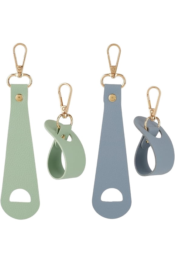 4pcs 2 colors Imitation Leather Hat Clips with Alloy Swivel Clasp Mixed color 180mm