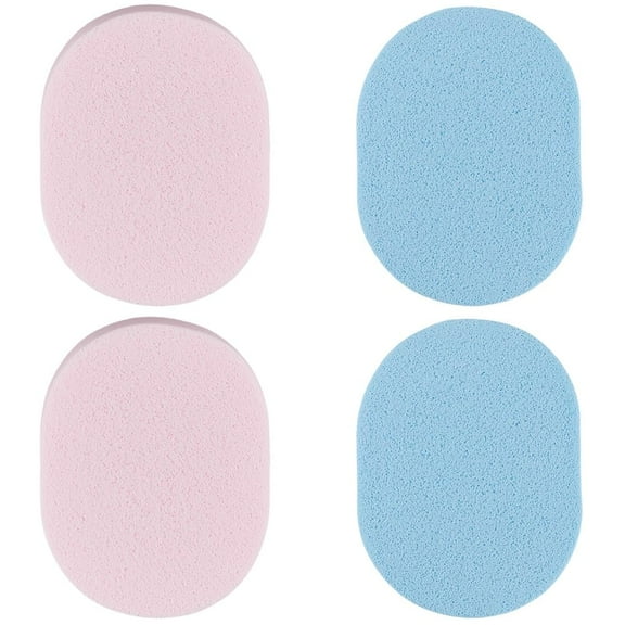 4pcs 2 colors PVA Sponge Makeup Powder Puff Oval Mixed color 10.3~11x8~8.5x1.3cm 2pcs/color