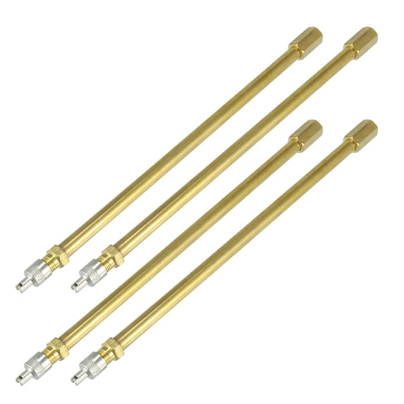Unique Bargains 4pcs Brass Auto Tire Valve Extension Adaptor Air Tyre Stem Extender for Car Truck 200mm