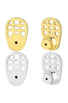 4pcs 2025 Newly Earring Backs for Droopy Ears Durable Rackets Shape Earring Lifter Backs for Heavy Earrings Locking Earring Backing Replacements