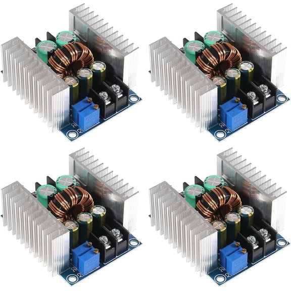 4pcs 20A 300W CC CV Step Down Module Adjustable DC 6-40V to 1.2-36V Voltage Regulator Buck Converter Constant Current Power Module Charging LED Drive with Short Circuit Protection