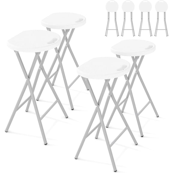 4pcs 24 Inch Tall Folding Bar Stool with Safety Lock