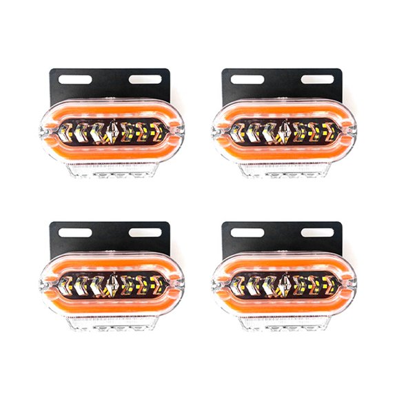4pcs 24V LED Side Marker Lights Signal Indicator Lamp Warning Tail Light 3 Modes Turn Signal Truck Trailer Lorry