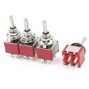 4pcs 250VAC 2A 125VAC 5A 6 Terminals DPDT ON/OFF/ON Momentary Toggle Switch