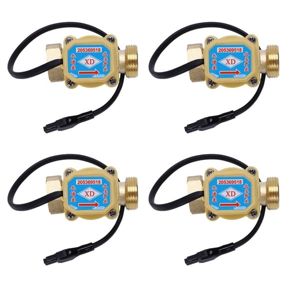 4pcs 26mm 3/4 inch PT Thread Connector 120W Pump Water Flow Sensor Switch,4 x Water Flow Sensor Switch,as shown