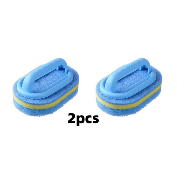 4pcs/2pcs Sponge Eraser Tub and Tile Cleaner with Handle - Powerful Scrubber for Kitchen, Pool, Dishwashing and Cleaning