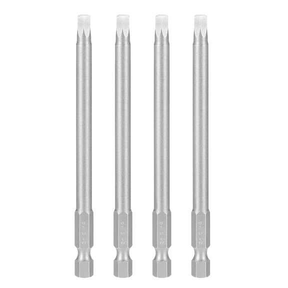 4pcs 3/16" SAE Hex Head Wrench Drill Bit 100mm Length Magnetic Bits, Gray