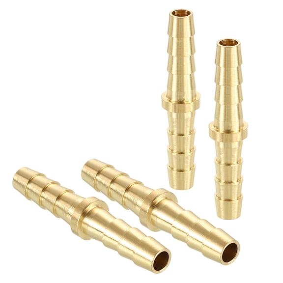 4pcs 3/16" To 3/16" Brass Hose Barb Fitting Metals Splicer Mender for 3D Printing, Air Compressor, CNC Machine, Dies