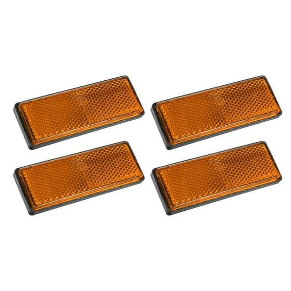 4pcs 3.46"x1.26" Universal Reflector Rectangle Motorcycle Bike Safety Increase Visibility Orange