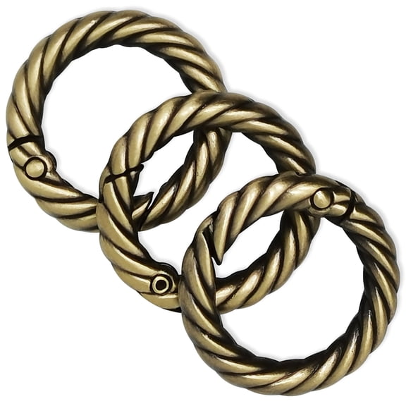 4pcs 3/4inch Inner Diameter Twisted Spring O Rings,Metal Spring O Rings Buckles,Diy Accessories Spring Keyring Buckle For Keychains,Purse, Bag And Handbag(Bronze)