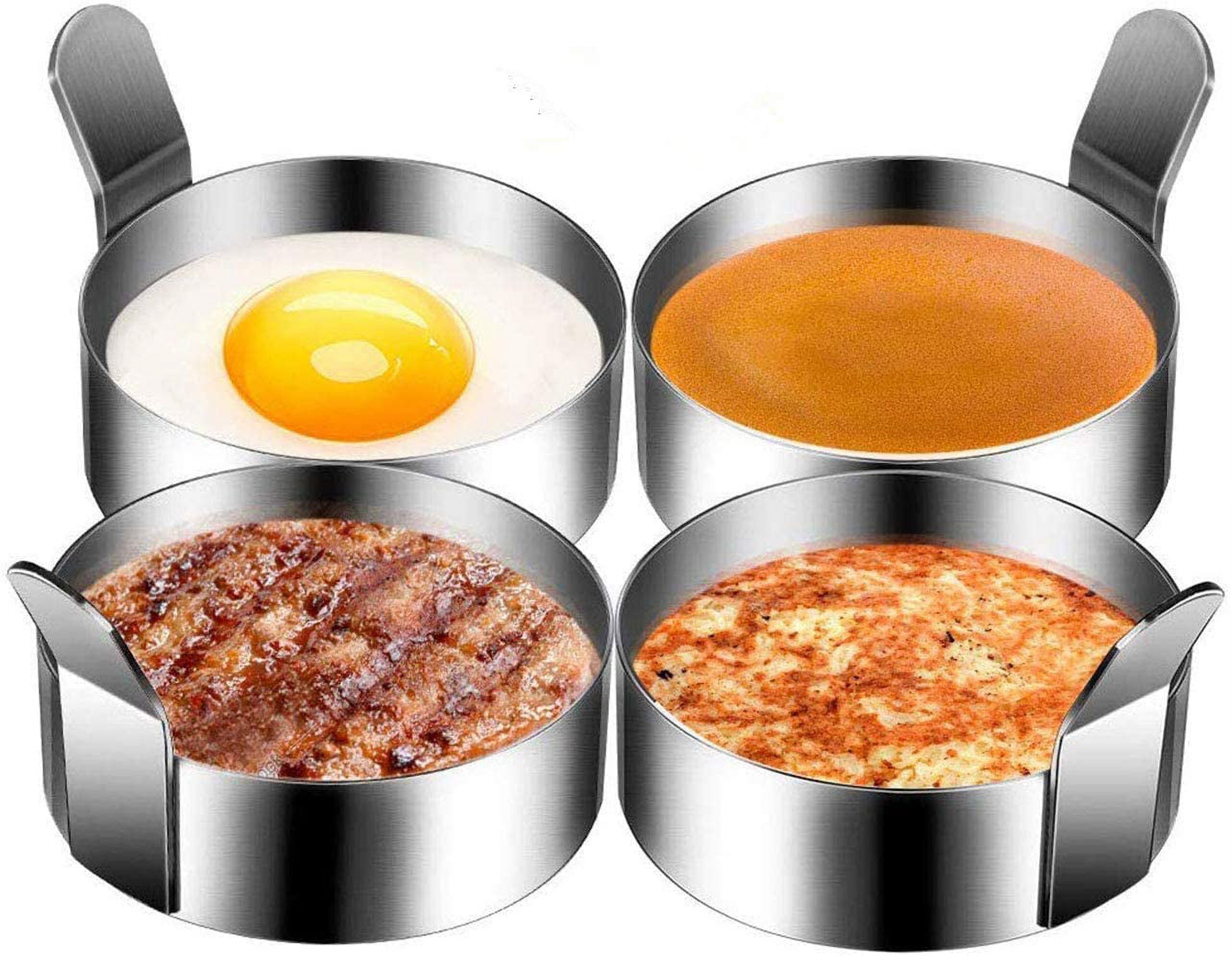 Egg Ring, 3 Pack Egg Pancake Maker Mold, Stainless Steel Non Stick Circle  Shaper Egg Rings, Kitchen Cooking Tool for Frying Egg Mcmuffin, Sandwiches,  Egg Maker Molds Set (3pcs),,F115838 