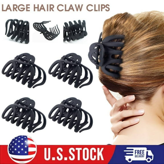4pcs 3.5'' Large Octopus Claw Clips for Women Matte Non-slip Jaw Hair Clips