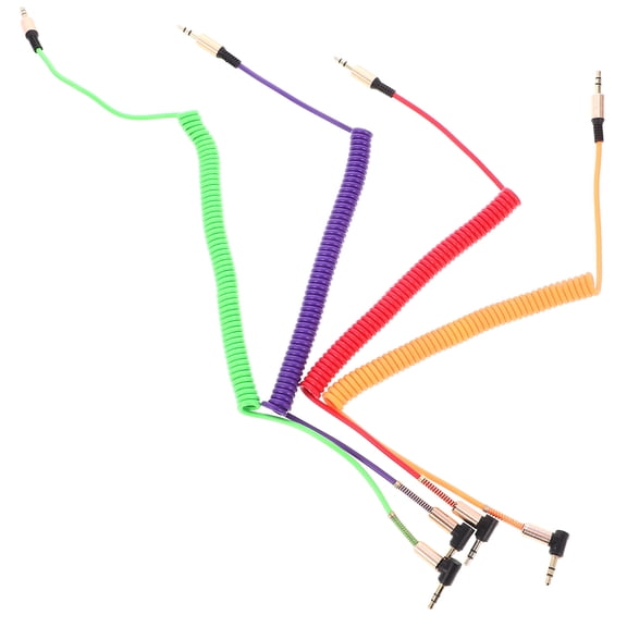 4pcs 3.5mm Male to Male Audio Cable Right Angled Aux Cable Random Color