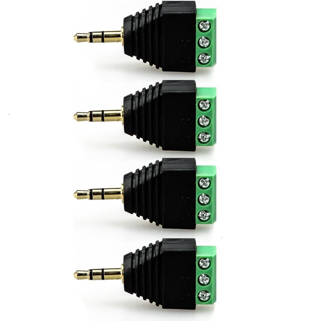 4pcs 3.5mm Balun Male To Screw Terminals Female Adapter Easy to Use for ...