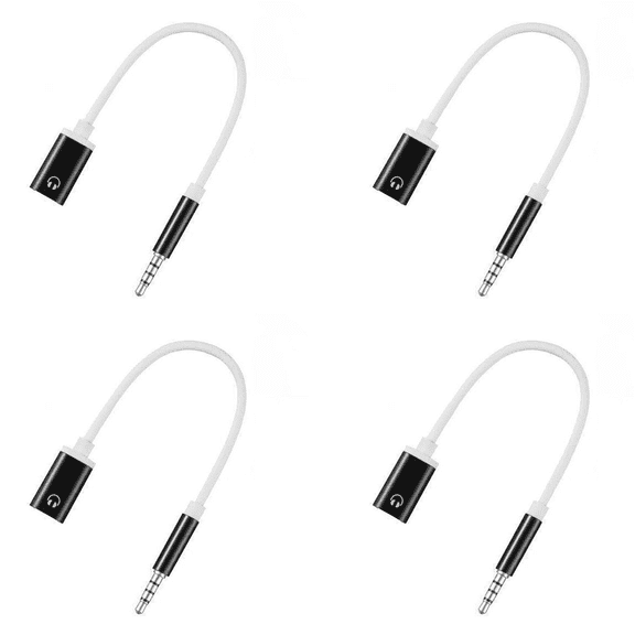 4pcs 3.5mm Male to Type C Female Audio Cable Cord, Analog Audio Jack Headphone Audio Adapter for MP3 Player, Laptop,B,4 x Audio Cable Cord,Black