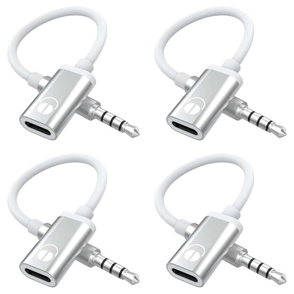 4pcs 3.5mm Male to Type C Female Audio Cable Cord, Analog Audio Jack Headphone Audio Adapter for MP3 Player, Laptop, C