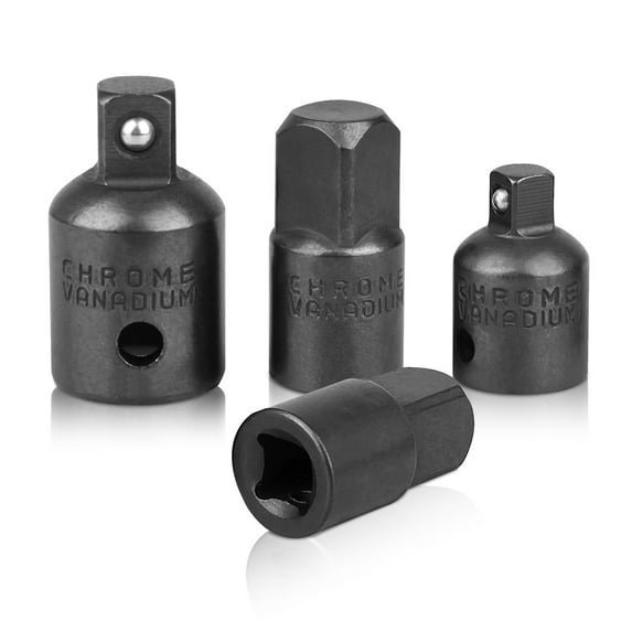 4pcs 3/8inch to 1/4inch 1/2inch Drive Socket Adapters Set, EEEkit Reducer Air Impact Set for Ratchet Handles, Extension Bars Accessories