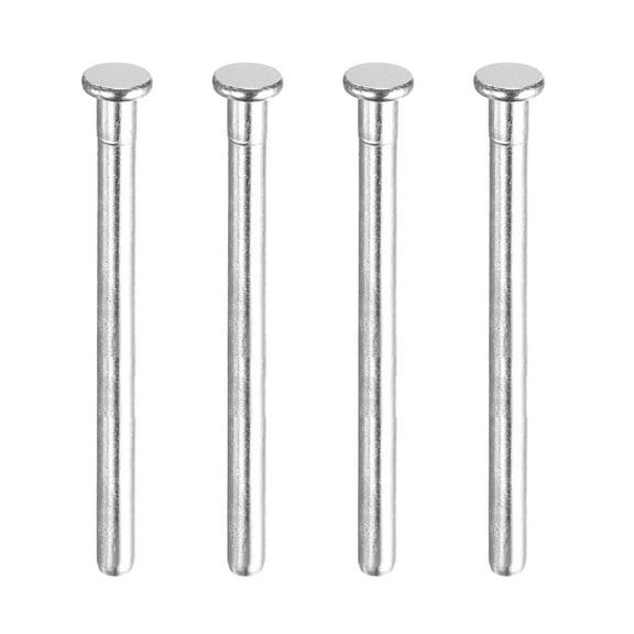 Uxcell 4Pcs 3 inch Door Hinge Pins, Removable Brushed Door Hinge for Wood Residential Door Replacement, Silver