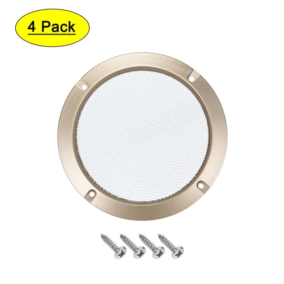 4pcs 3" Speaker Grill Mesh Decorative Circle Woofer Guard Protective Cover Audio Accessories Golden