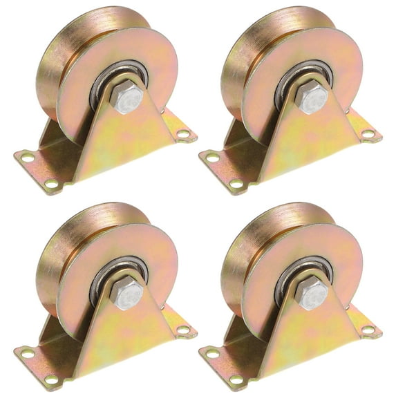 4pcs 3" V-Groove Wheel Sliding Gate Caster for Inverted V-Track Gold