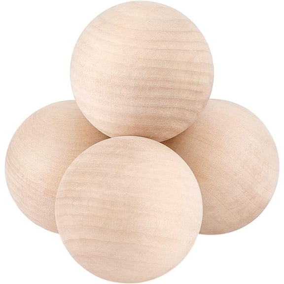 4pcs 3 inch Wooden Balls Unfinished Wooden Round Balls Solid Wood Balls Wood Spheres Solid Wooden Balls Craft Supply
